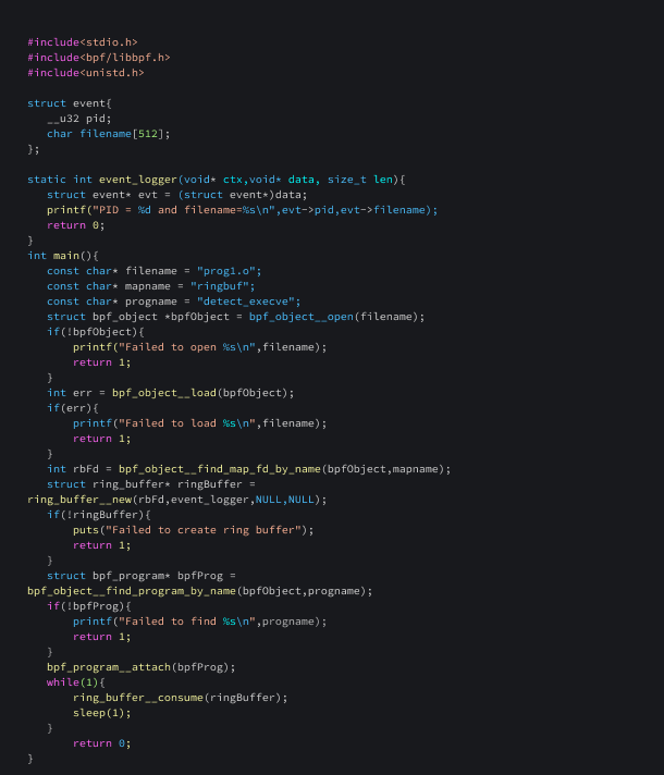 A loader to load this eBPF program.